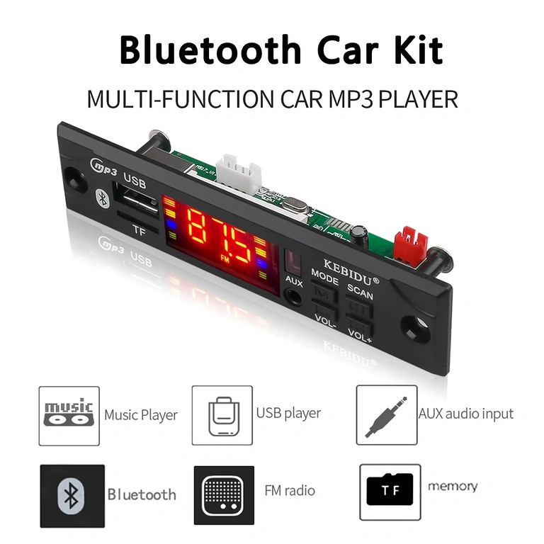 Bluetooth audio module for car, 12V powered