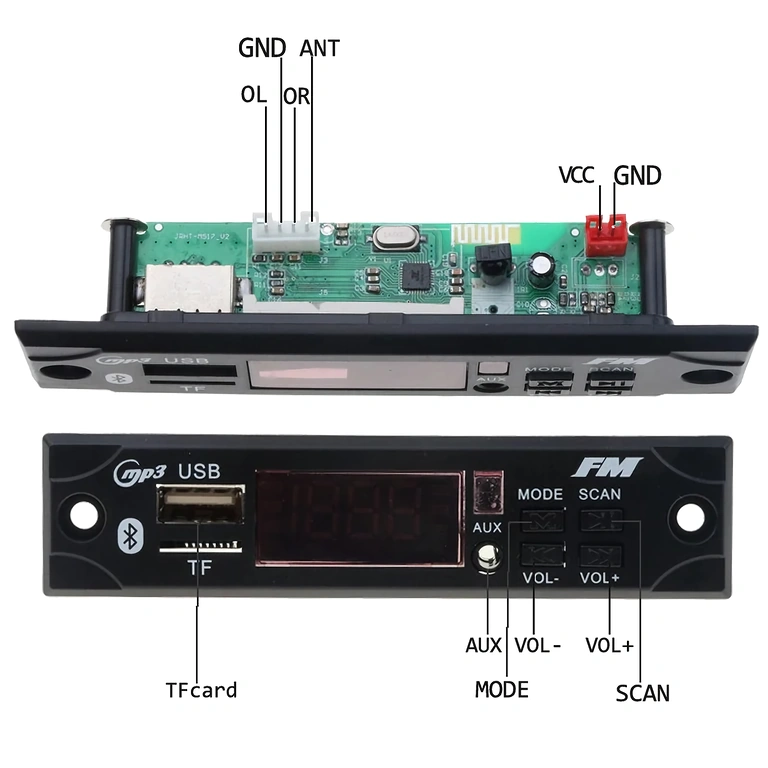 FM radio module with Bluetooth for car, with remote
