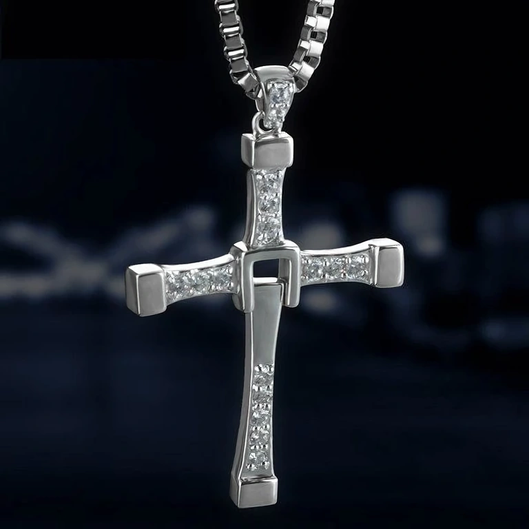 Massive Dominic Toretto style necklace with engraved cross
