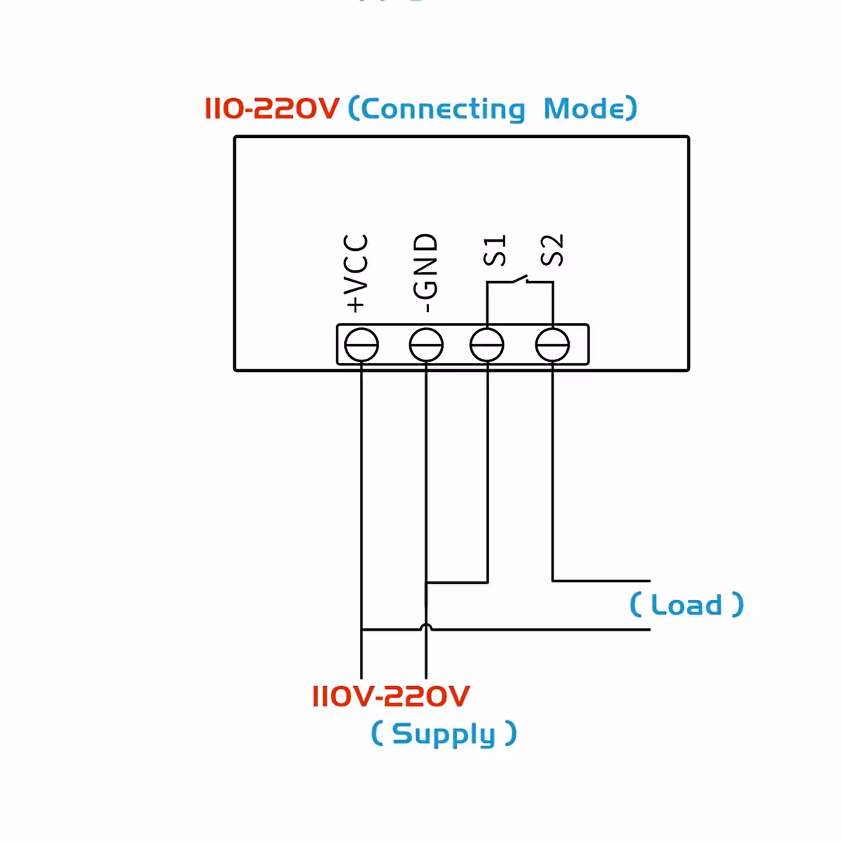 Image with wiring diagram for 220V time relay