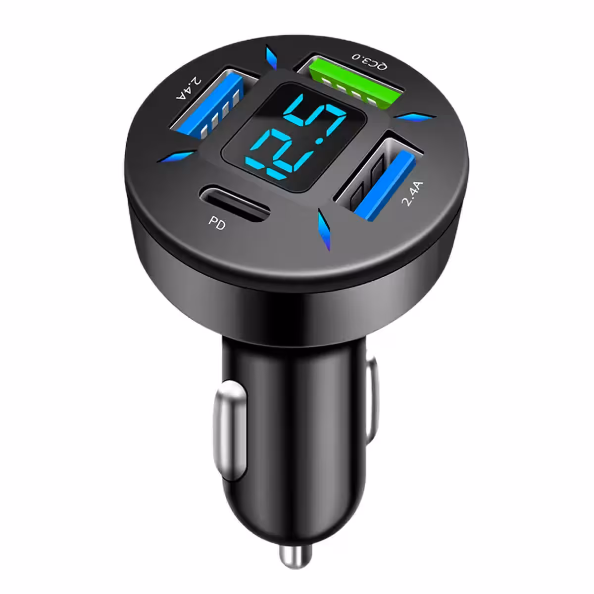 Car charging device for 12V and 24V, ideal for any car type