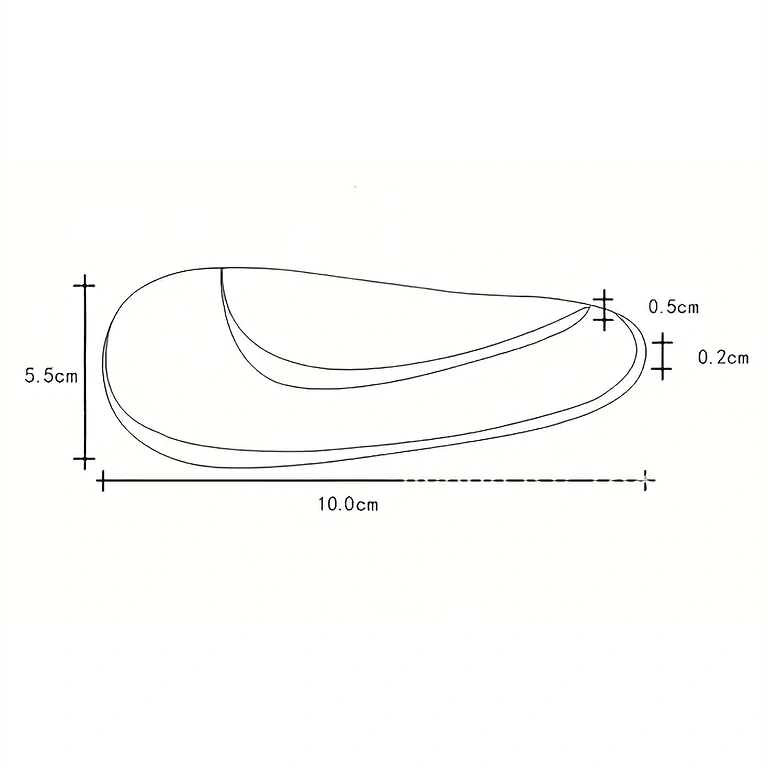Image with exact dimensions of orthopedic insoles for flatfoot