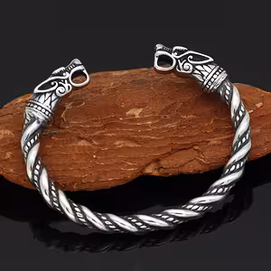 Viking Bracelet with Wolf Head – Gothic Style Inspired by Vikings Series for Men