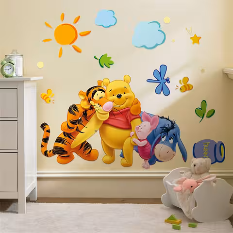 Decorative Wall Sticker with Winnie the Pooh and Friends – Kids Room Cartoon Sticker