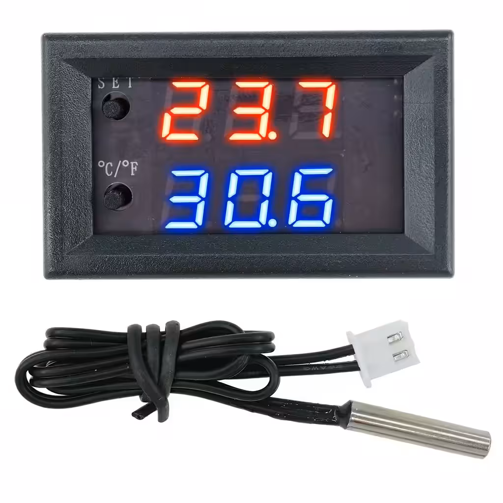 Digital Thermostat with Probe and 12V Relay – Temperature Control for Incubator, Eggs, Hatchers, Aquarium