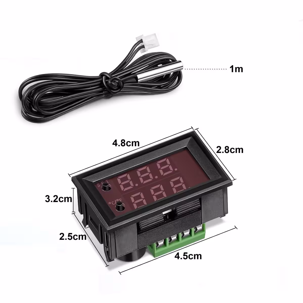 Digital thermostat dimensions 48x28x32 mm