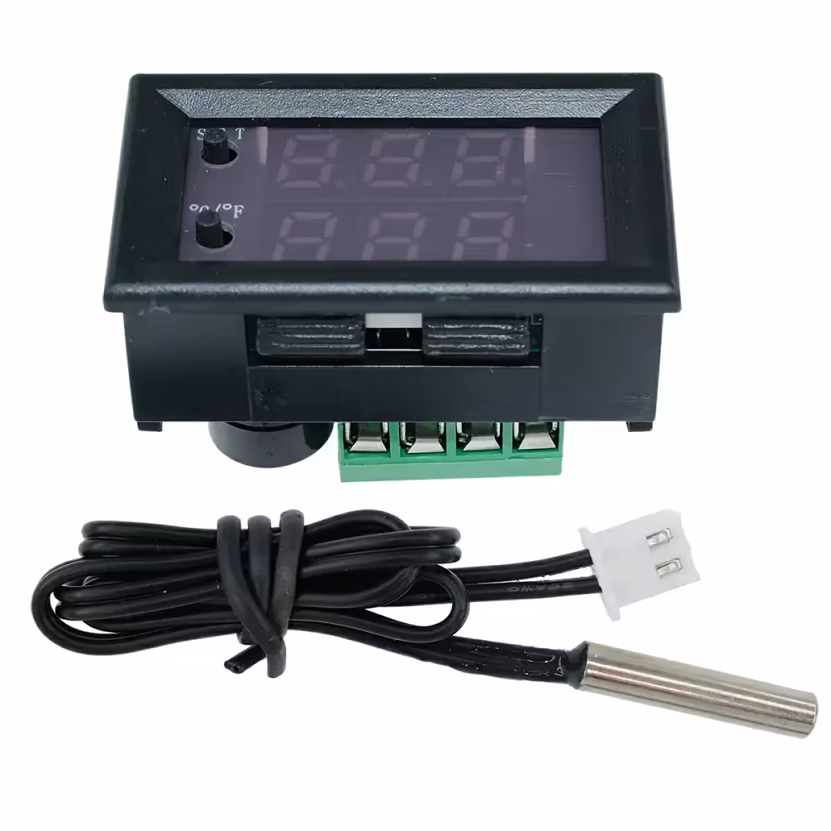 Digital thermostat for temperature control in aquarium, pool, and greenhouse