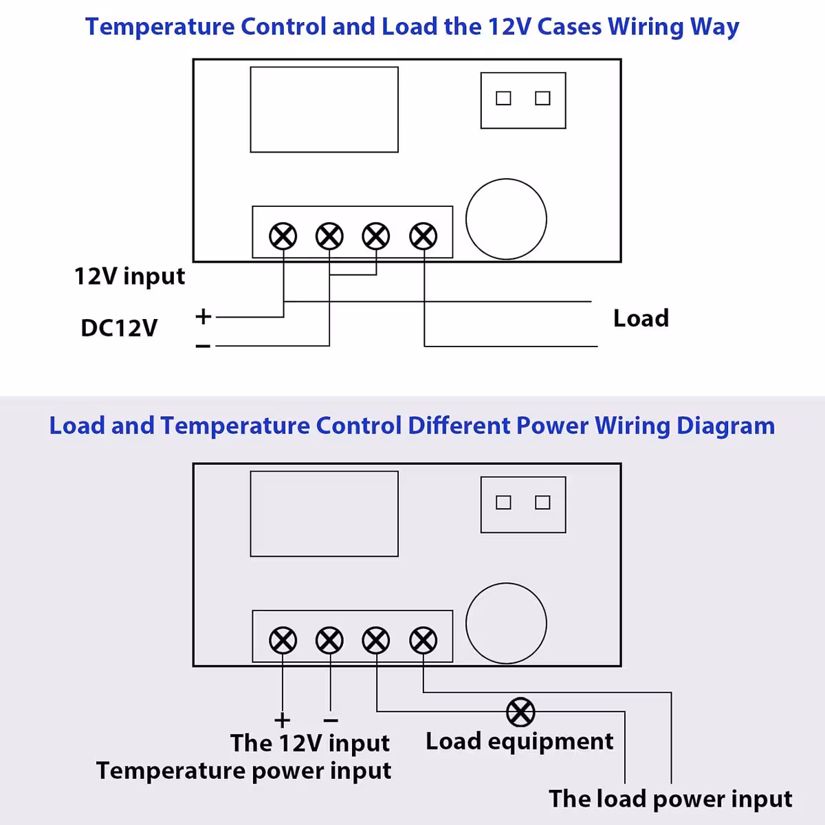 Wiring diagram for electronic thermostat with relay and probe