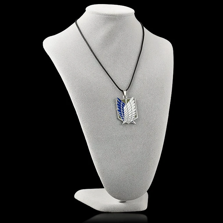 Silver necklace with Attack on Titan medallion – perfect for anime fans