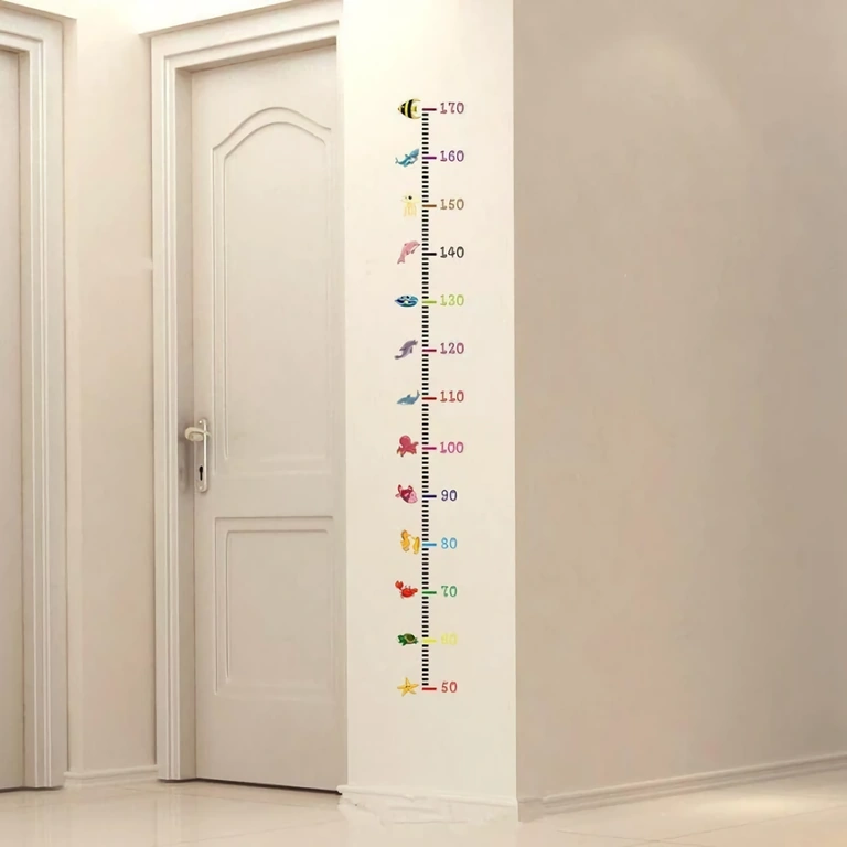 Playful growth chart for children’s room