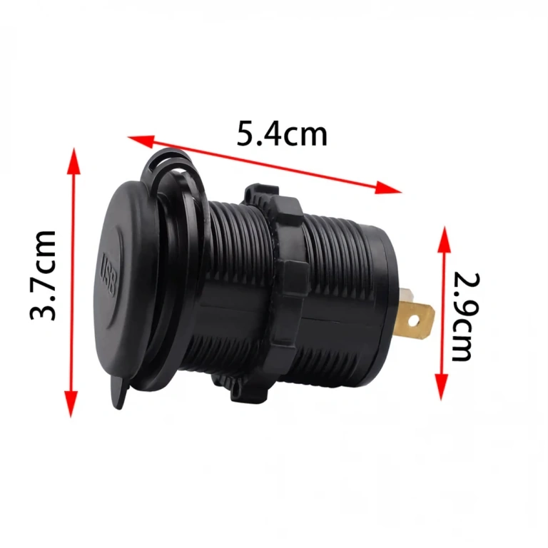 2-Port USB Socket for Dashboard Panel Dual USB port socket for car, motorcycle, or boat dashboard mounting