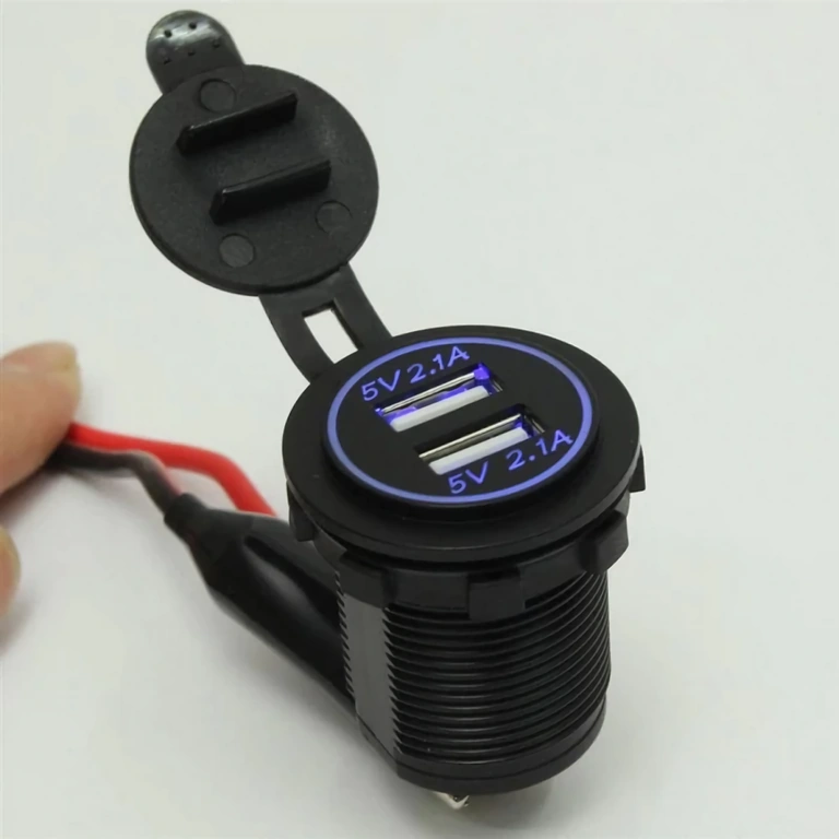 Car USB Adapter for Fast Charging Fast car charger with dual USB outputs and panel mounting