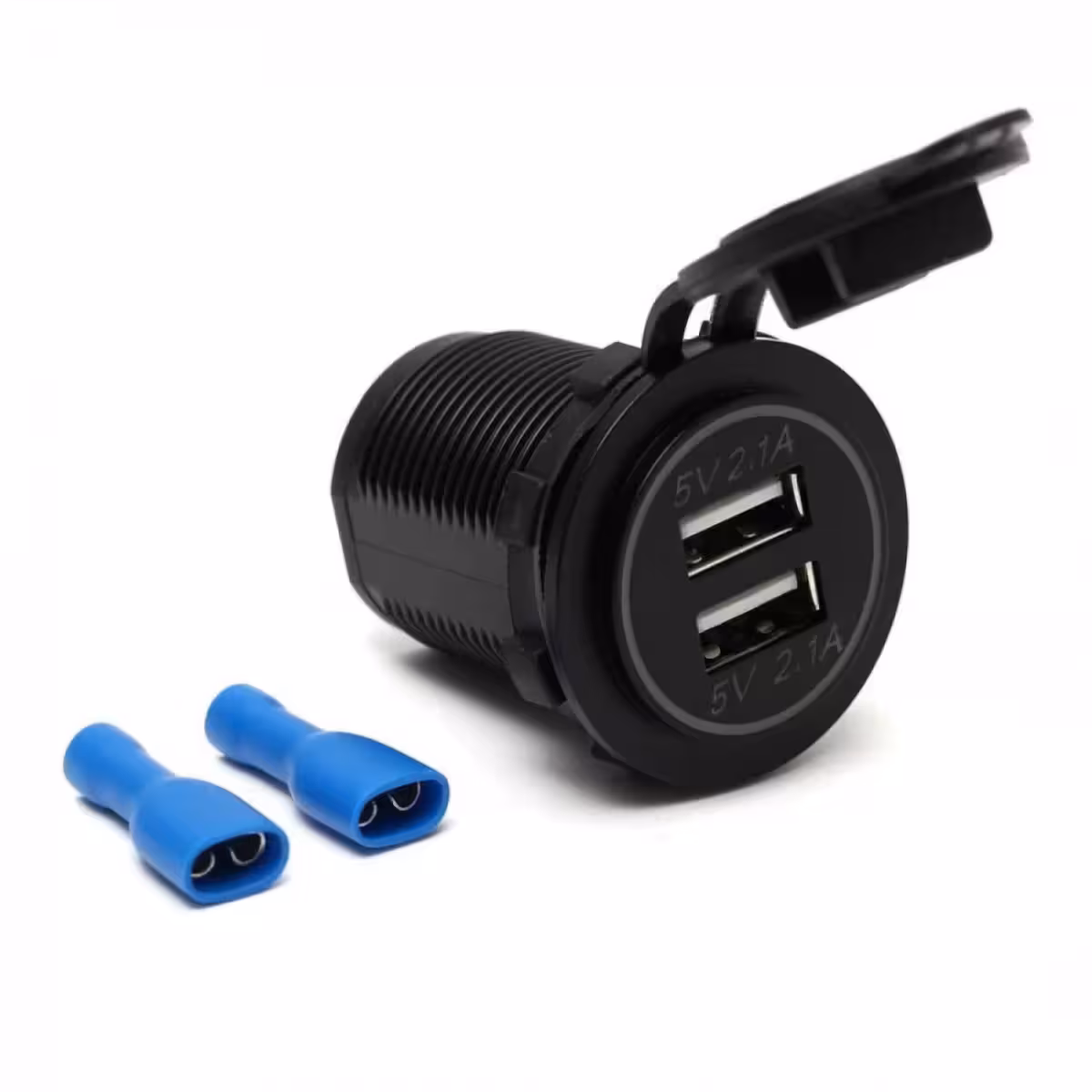 Universal car USB port for 12V/24V, also usable on boats or ATVs