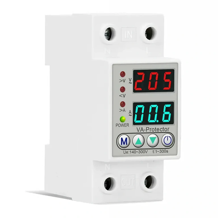 Overvoltage protection relay with digital display for 220V