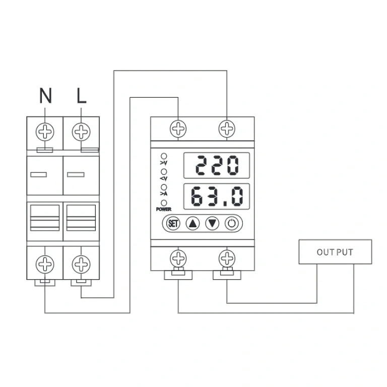 Wiring diagram for 220V protection relay
