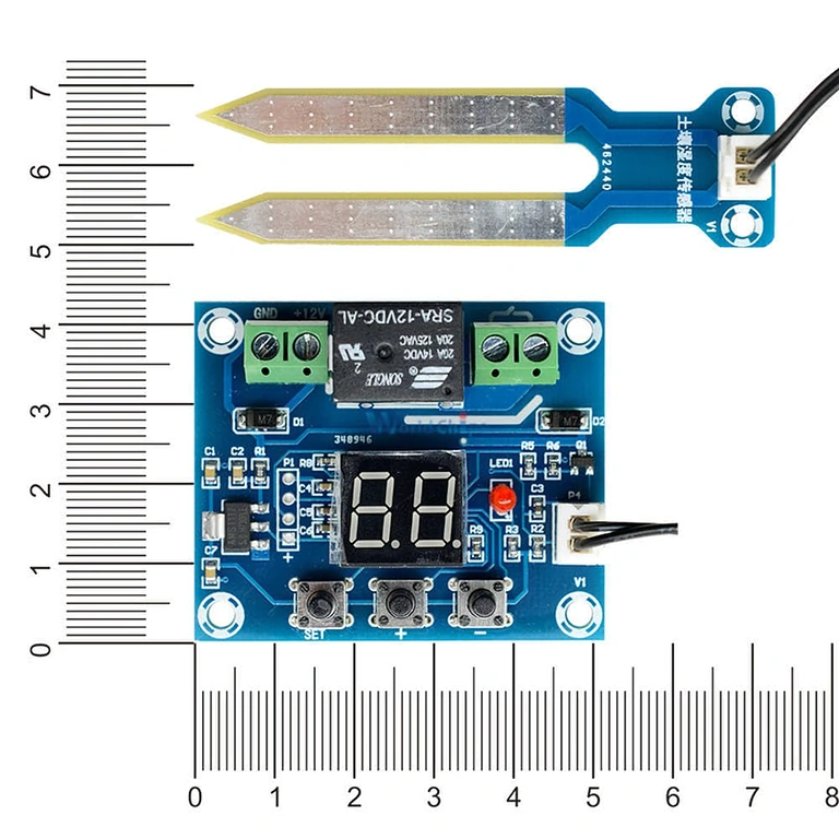 Dimensions of Soil Moisture Sensor Measurements and specifications of XH-M214 module