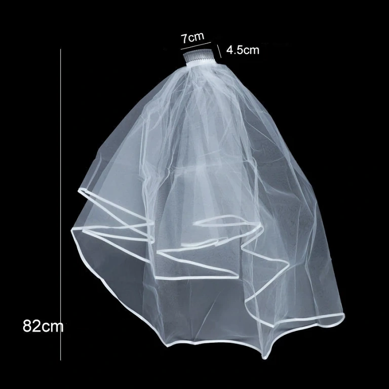 Medium-length bridal veil, attached with convenient comb