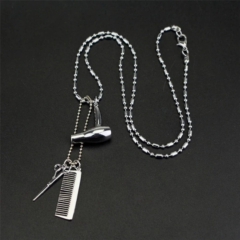Hairstylist accessory – scissors and comb pendant