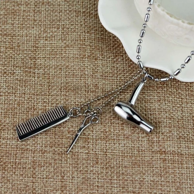 Perfect gift for hairdresser – elegant necklace with thematic pendant