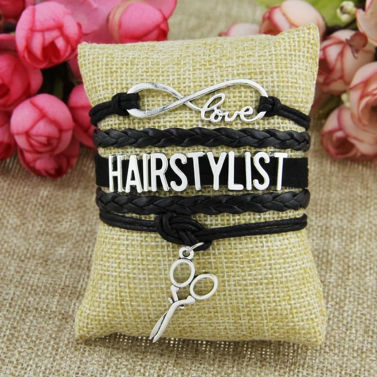 Decorative bracelet with barber tools