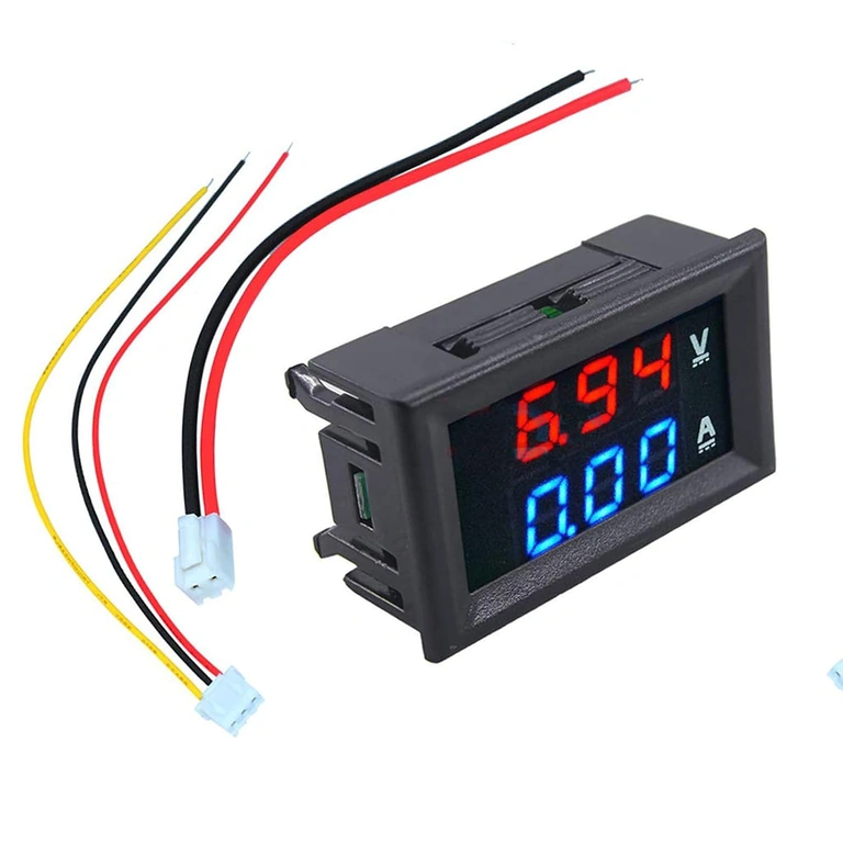 Dual LED Panel Volt-Ammeter Digital LED display in red and blue for precise measurement