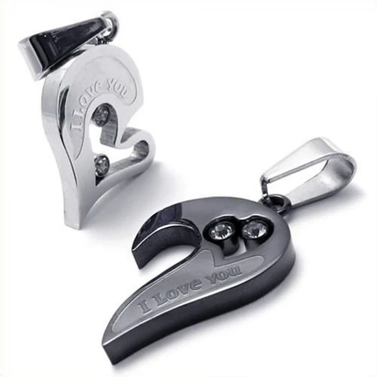 Two heart pendants for romantic couples