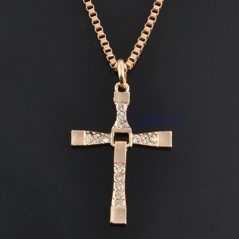 Gold chain with cross pendant from Fast and Furious movie
