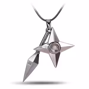 Naruto Uzumaki Cosplay Necklace with Kunai and Shuriken – Anime Accessory