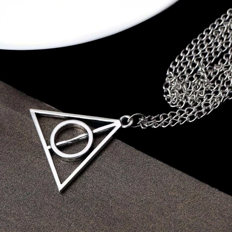 Chain with magic triangle inspired by Deathly Hallows symbol