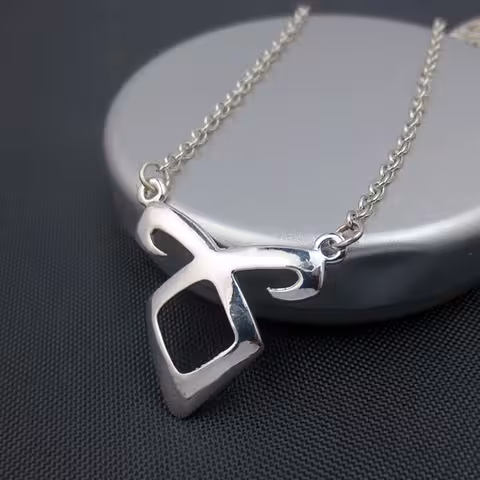 The Mortal Instruments City of Bones Pendant Necklace – Angel, Silver Fantasy Chain