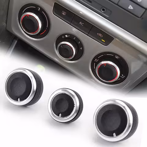 Set of 3 AC Climate Control Buttons for VW Golf 5, 6, Passat B6/B7, Skoda Octavia 2 – Aluminum