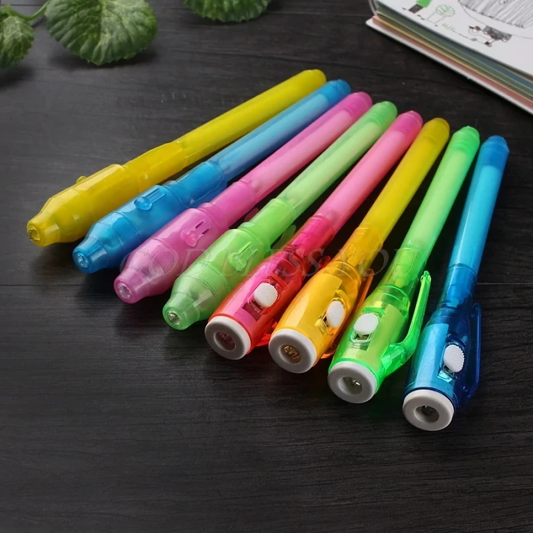 Set of colored pens with invisible ink, perfect for creative games