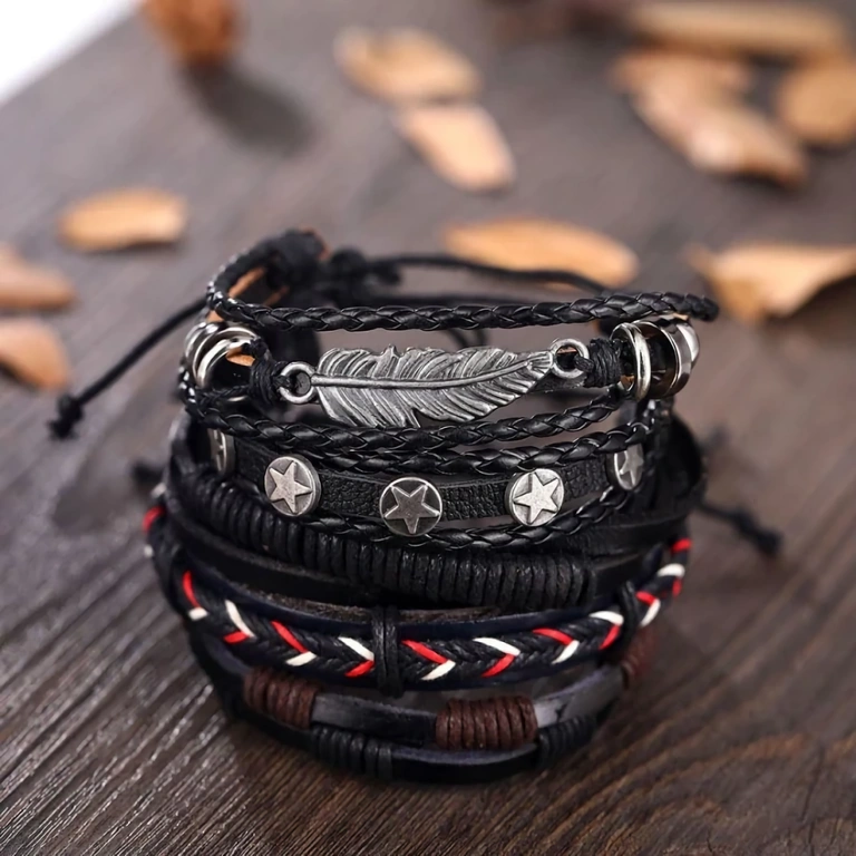Adjustable leather bracelets for men – casual accessories