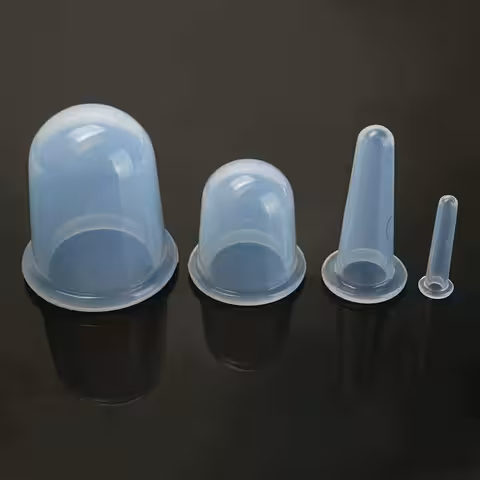 Anti-Cellulite Silicone Cups – Set of 4 for Efficient Vacuum Massage at Home or Salon