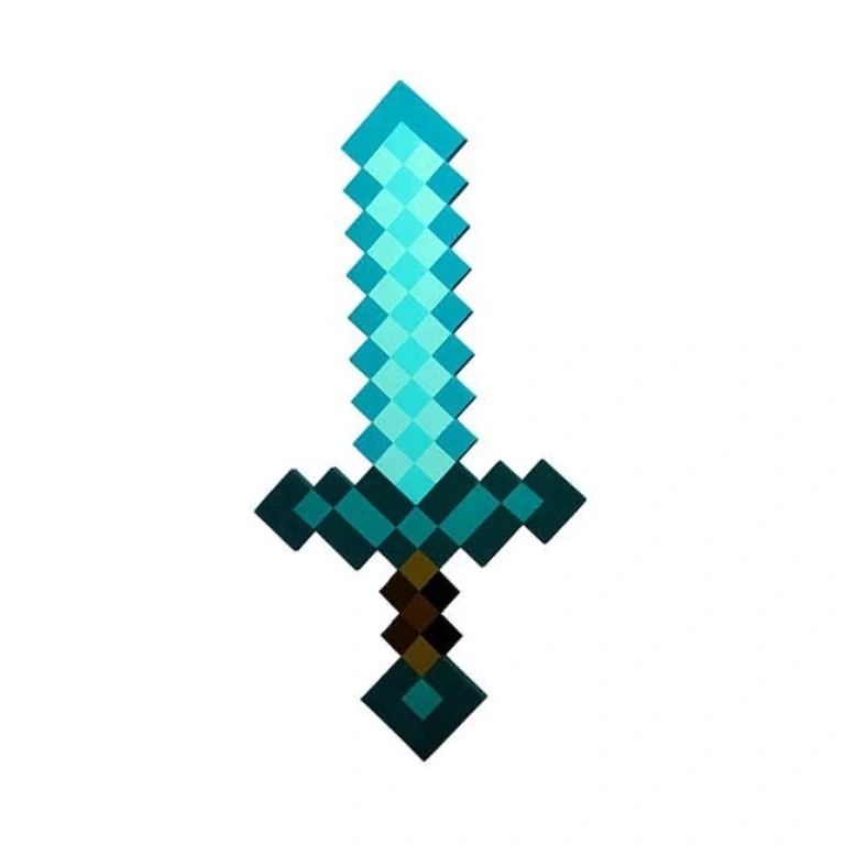 Large foam sword – Minecraft style Realistic size, pixelated look – ideal for play and gift