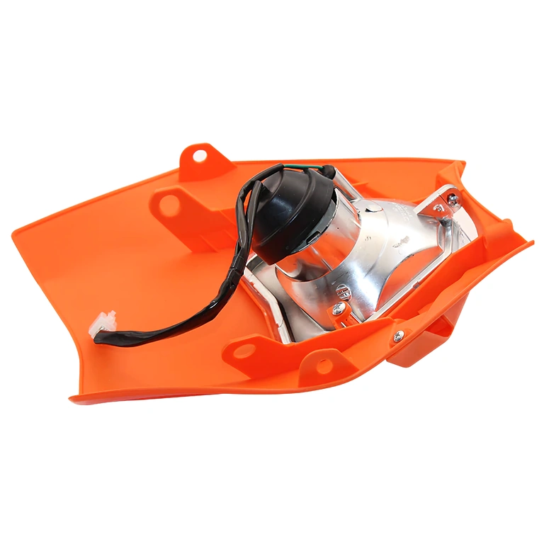 Universal motorcycle headlight with 4 rubber straps included for quick mounting