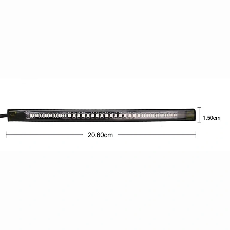 Motorcycle LED strip dimensions Total length and thickness of 48-LED strip for precise installation