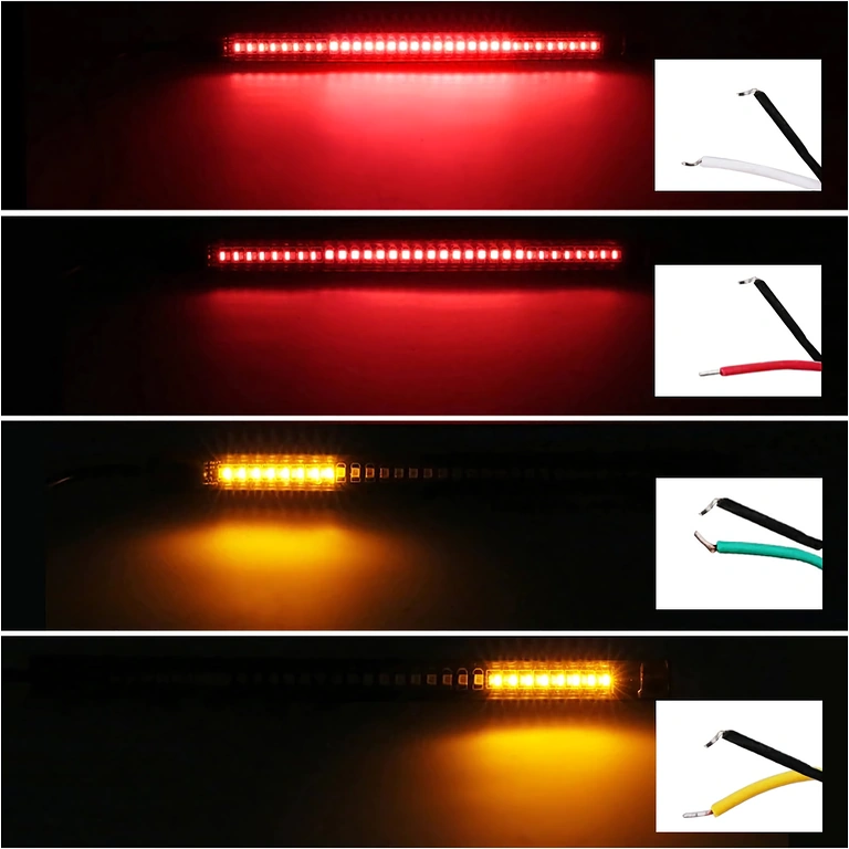 LED brake/signal connection diagram Wiring configuration: red brake, yellow right signal, green left signal