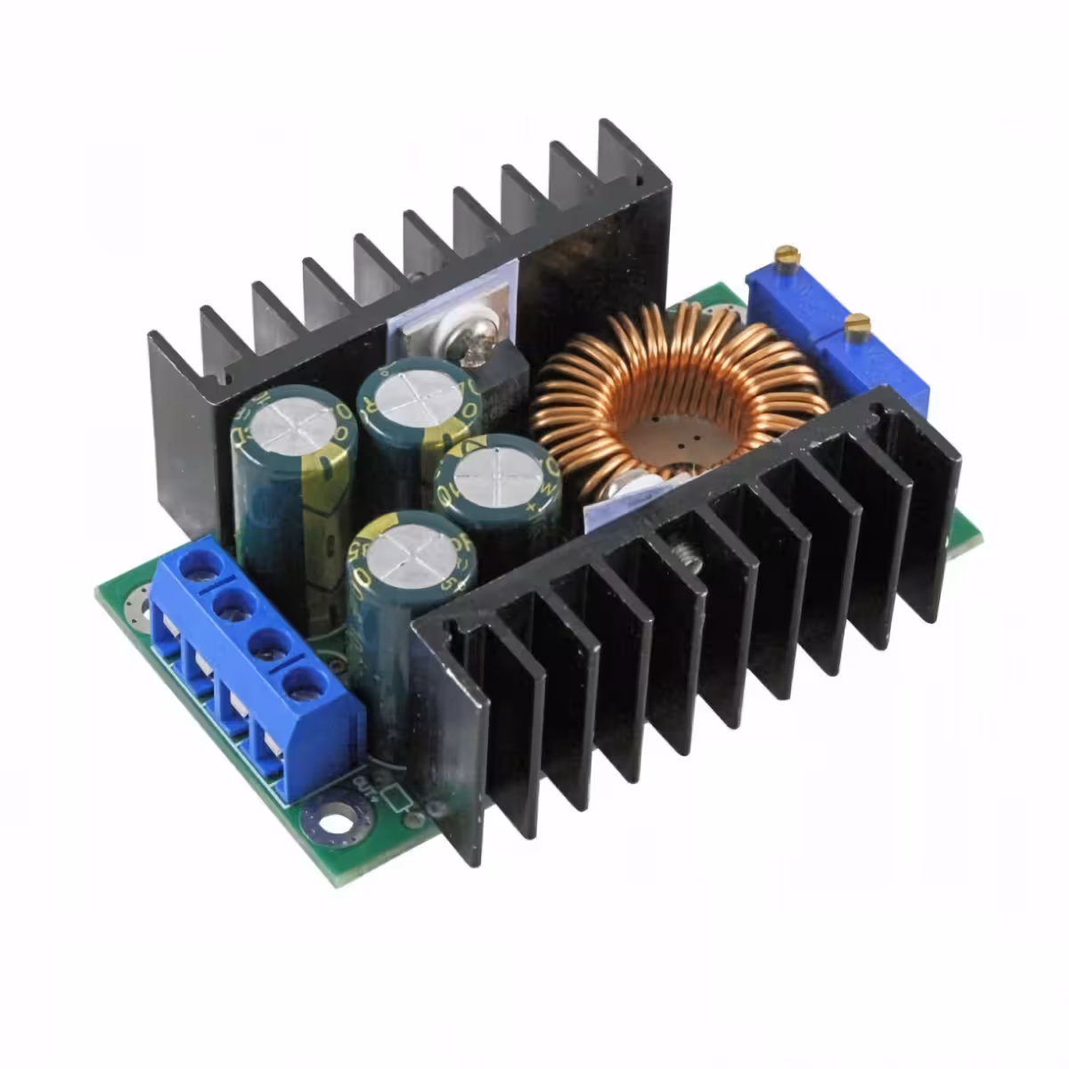 Step-down board with forced cooling option over 7A