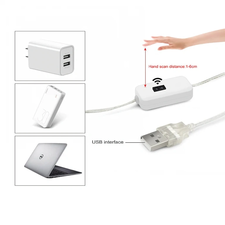 Cool white LED strip with proximity sensor