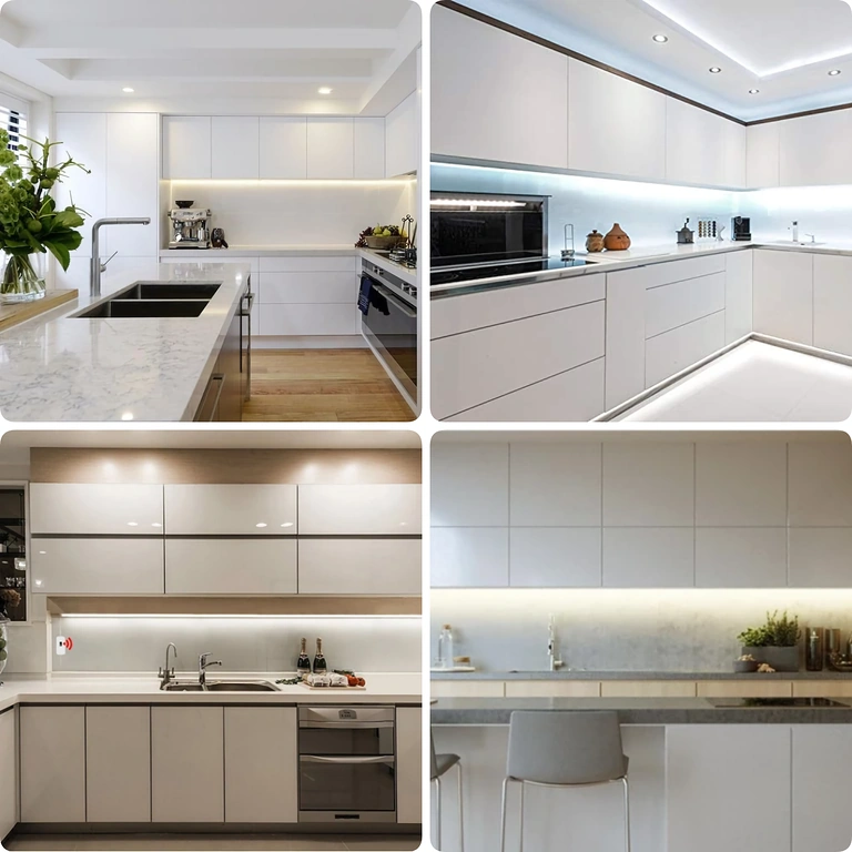 LED strip with sensor for under-cabinet or countertop installation