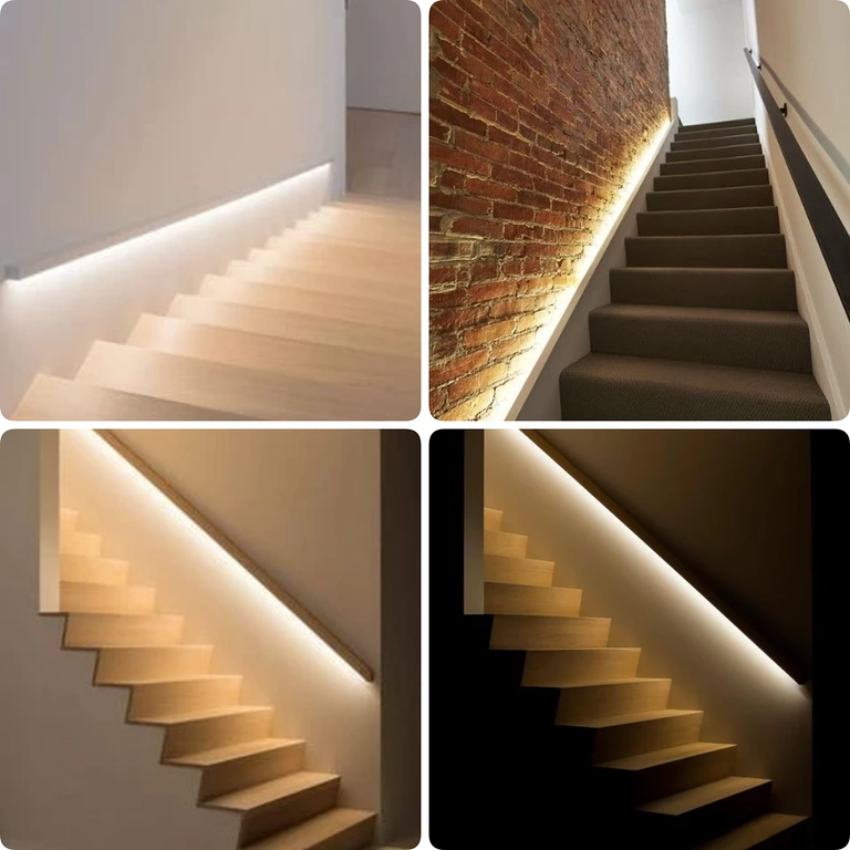 Motion-activated LED strip for steps or stair lighting