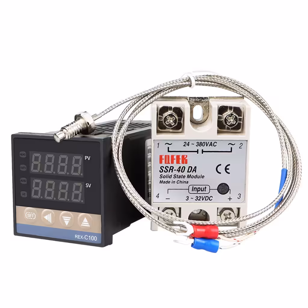 Digital Temperature Controller Thermostat 220V 0-400°C with SSR 40A Relay REX C100
