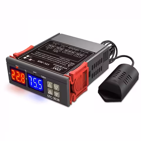 Digital Hygrostat Thermostat Controller STC-3028 220V with Humidity Sensor