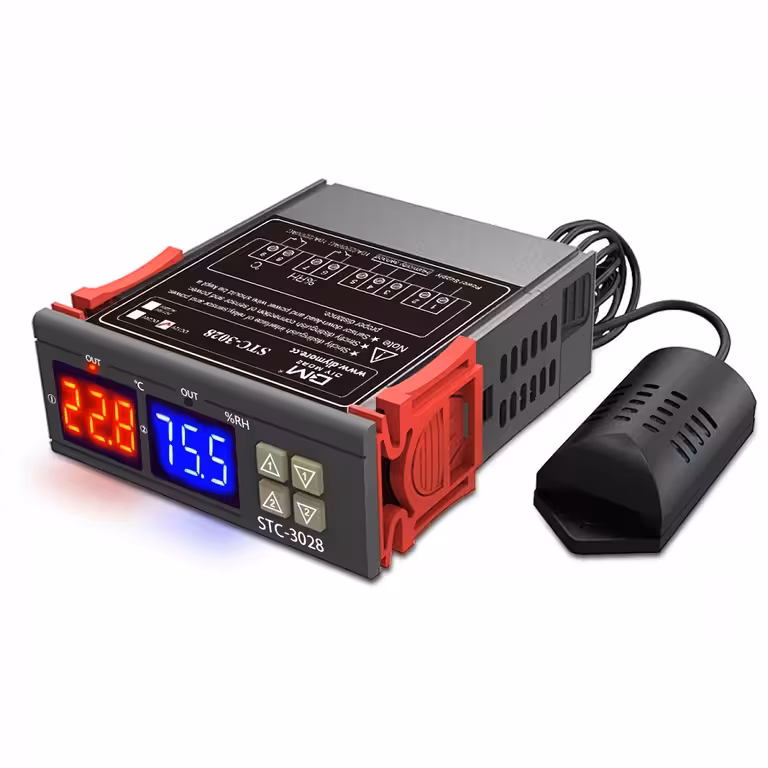 Digital Hygrostat Thermostat Controller STC-3028 220V with Humidity Sensor