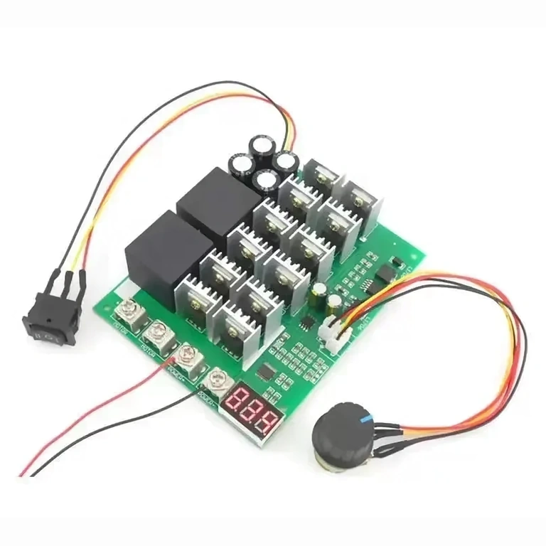 PWM module with percentage display for DC motor speed adjustment