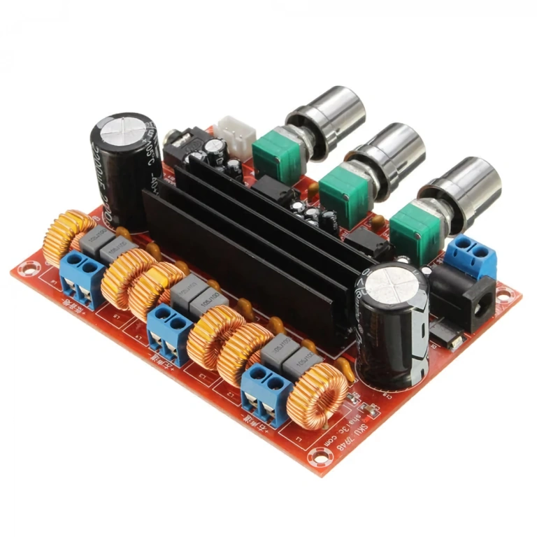 XH-M139 amplifier module – top view Overview image of 2.1 audio board XH-M139 model
