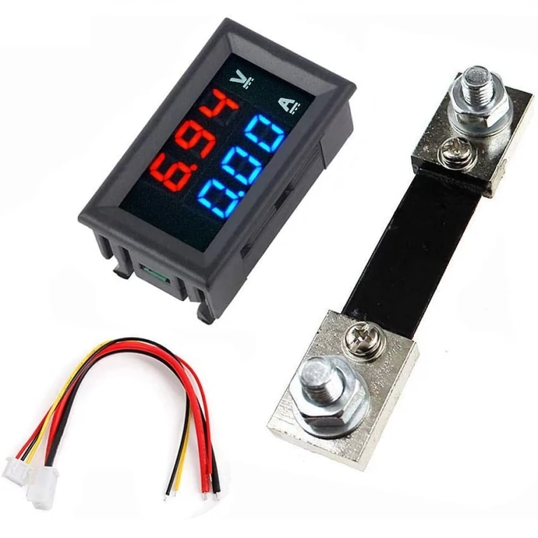 100V voltmeter with 100A ammeter and shunt included High-current voltmeter with shunt for precise measurements