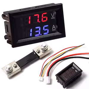 Digital Voltmeter-Ammeter 0–100V 100A with Shunt Included – LED Display Panel, DC Current Measurement
