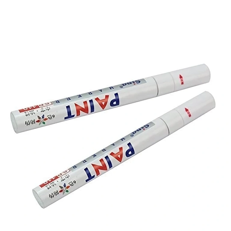 White marker for automotive components Permanent white marker for auto parts or bodywork